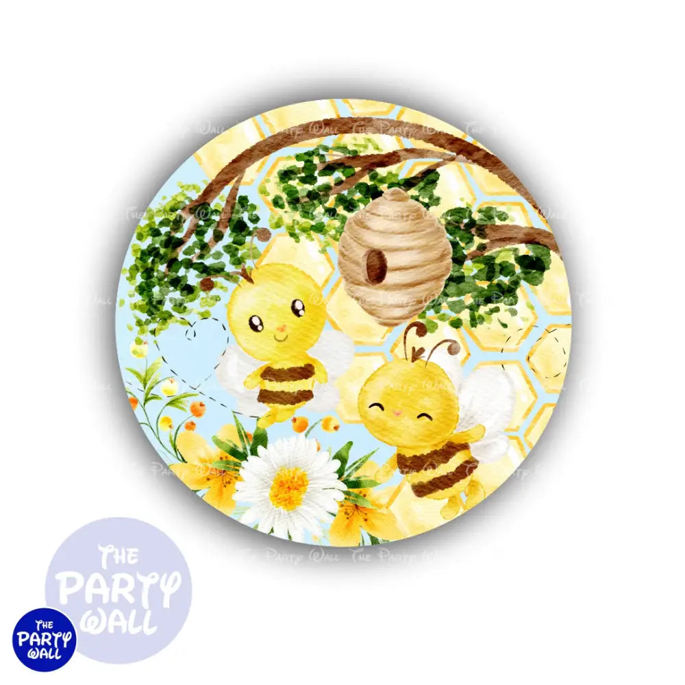 Abejas Cute - Funda para mampara circular Circular