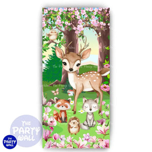 Animalitos del Bosque Cute - Funda para mampara de punta redonda o rectangular Mampara de punta redonda
