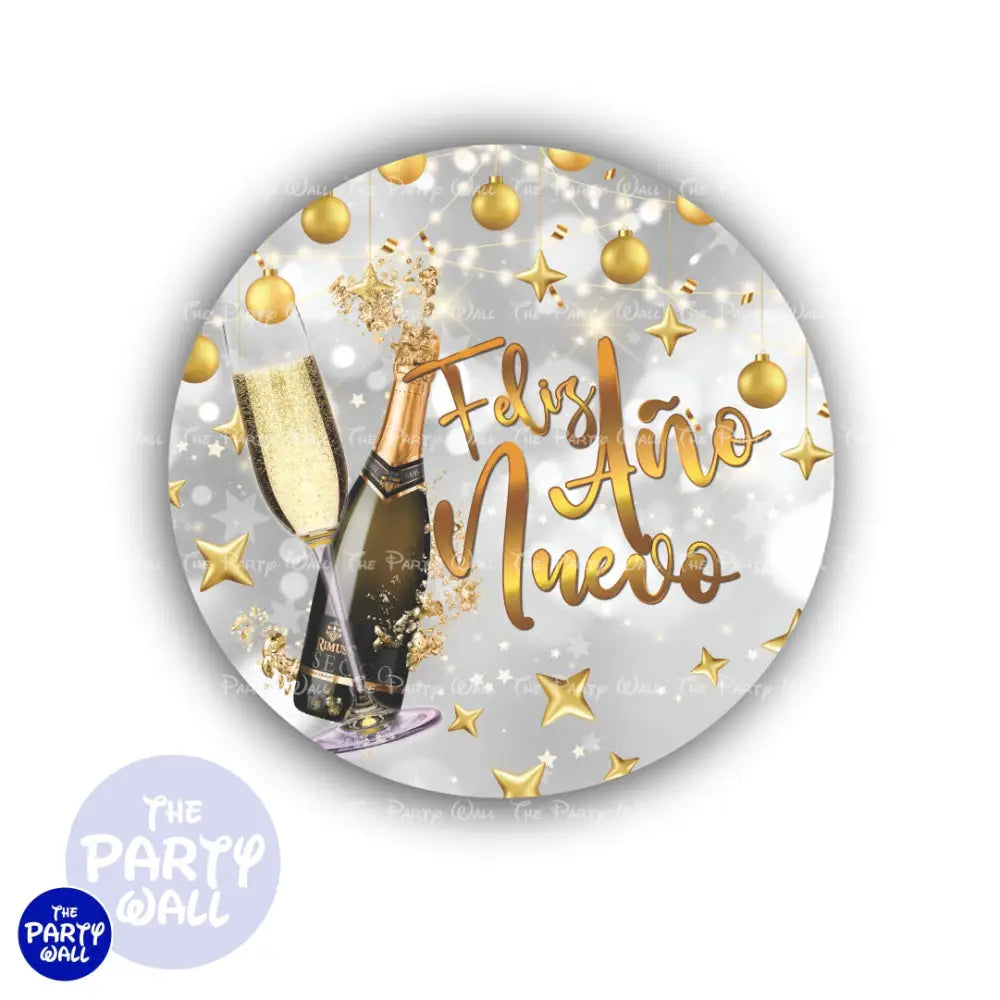 Año Nuevo - Funda para mampara circular Circular
