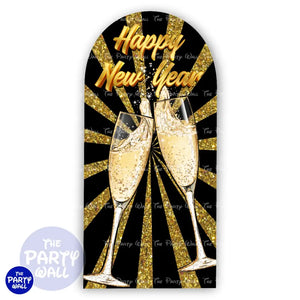 Año Nuevo - Funda para mampara de punta redonda o rectangular Mampara de punta redonda