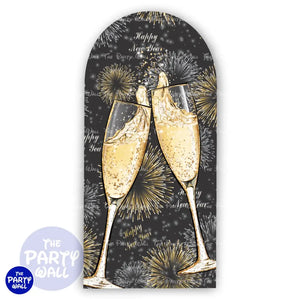 Año Nuevo - Funda para mampara de punta redonda o rectangular Mampara de punta redonda