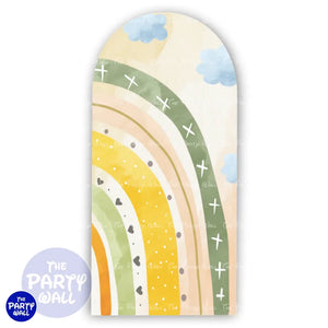 Arcoíris Boho - Funda para mampara de punta redonda o rectangular Mampara de punta redonda
