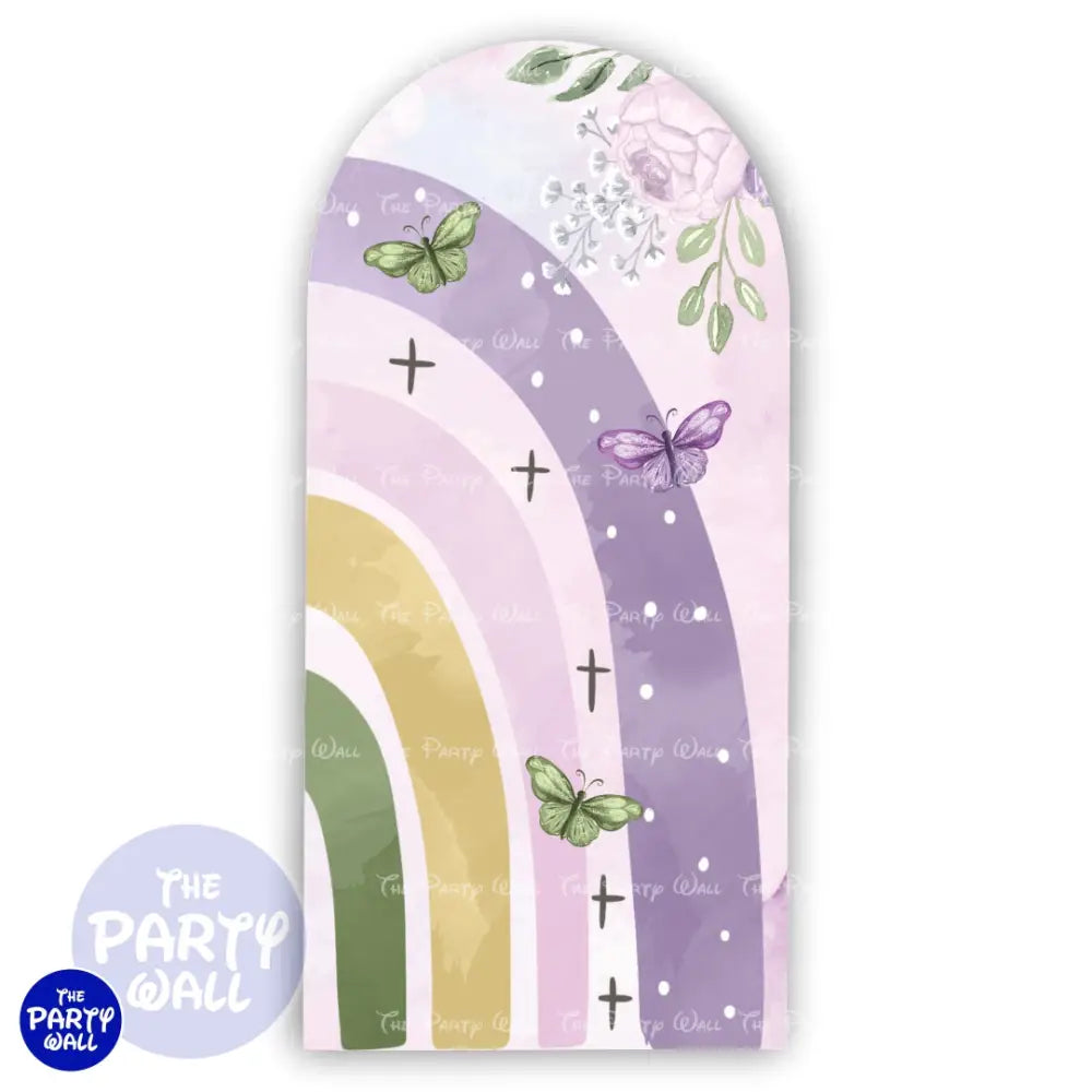 Arcoíris Boho - Funda para mampara de punta redonda o rectangular Mampara de punta redonda