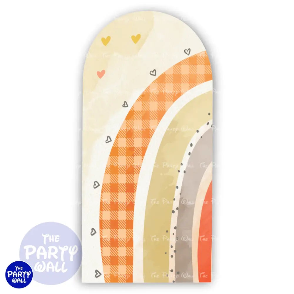 Arcoíris Boho - Funda para mampara de punta redonda o rectangular Mampara de punta redonda