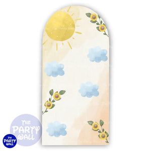 Arcoíris Boho - Funda para mampara de punta redonda o rectangular Mampara de punta redonda