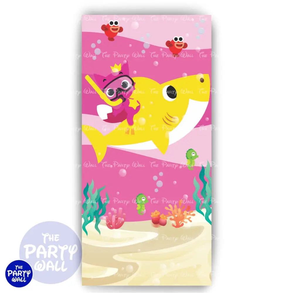 Baby Shark - Funda para mampara de punta redonda o rectangular Mampara de punta redonda