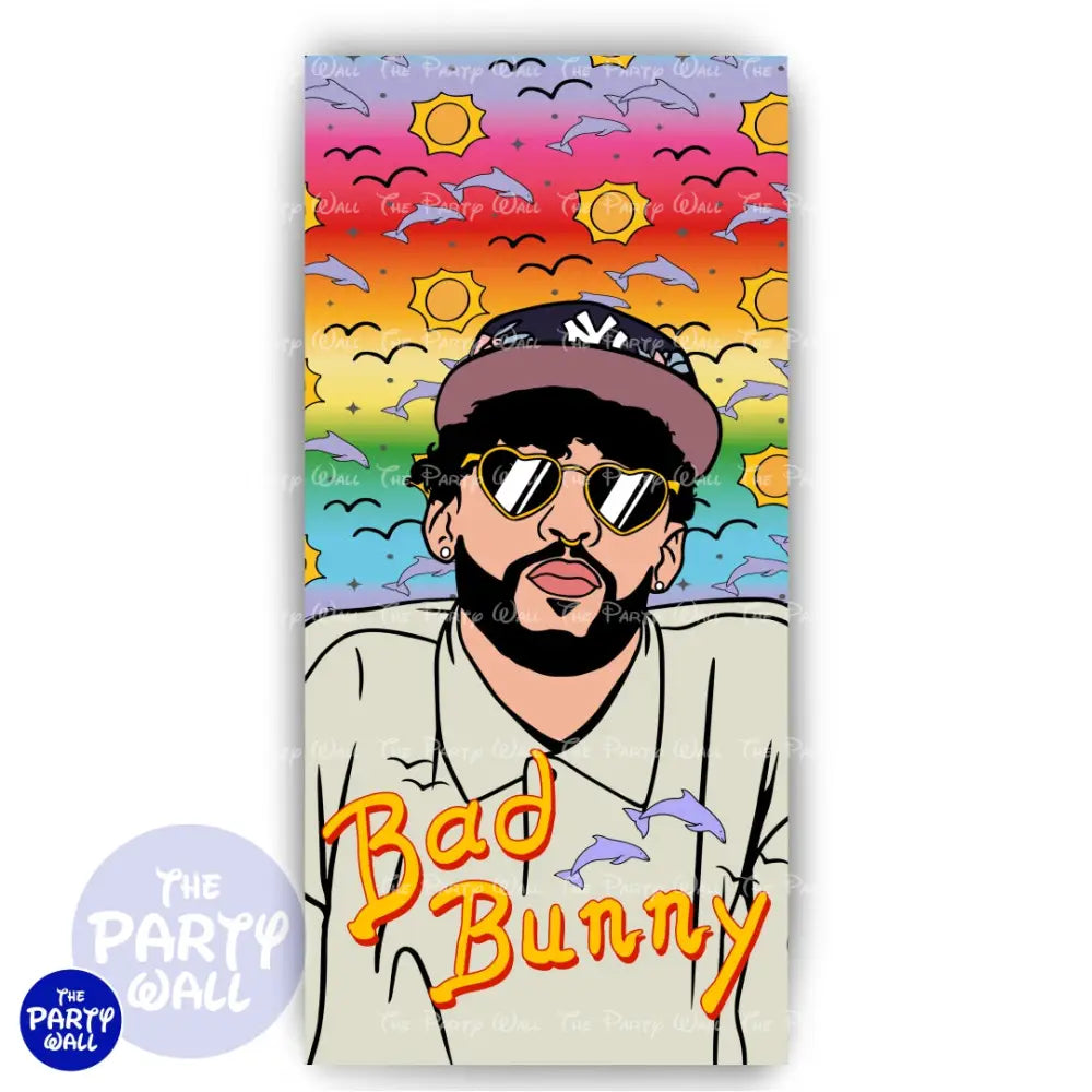 Bad Bunny - Funda para mampara de punta redonda o rectangular Mampara de punta redonda
