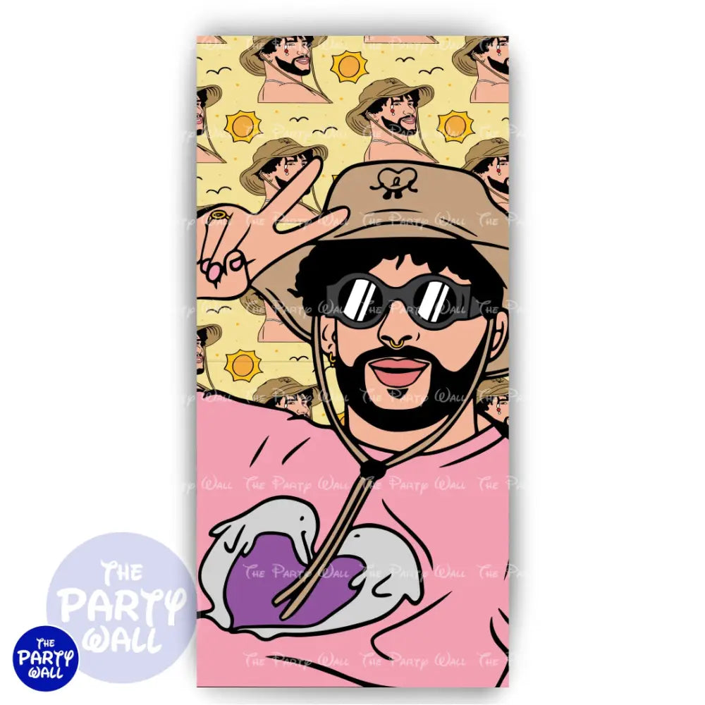 Bad Bunny - Funda para mampara de punta redonda o rectangular Mampara de punta redonda