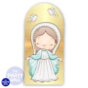 Bautizo - Funda para mampara de punta redonda o rectangular Mampara de punta redonda