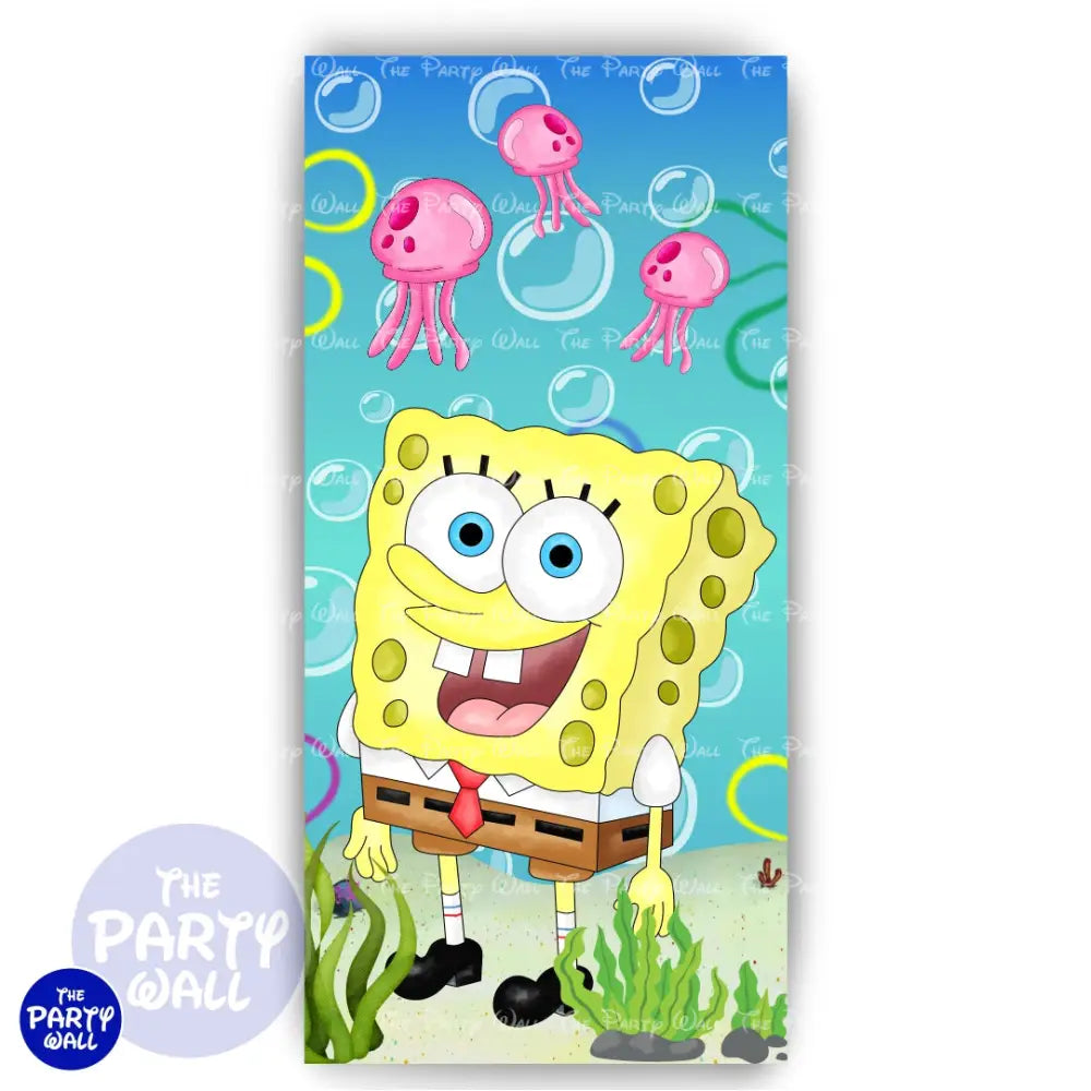Bob Esponja - Funda para mampara de punta redonda o rectangular Mampara de punta redonda