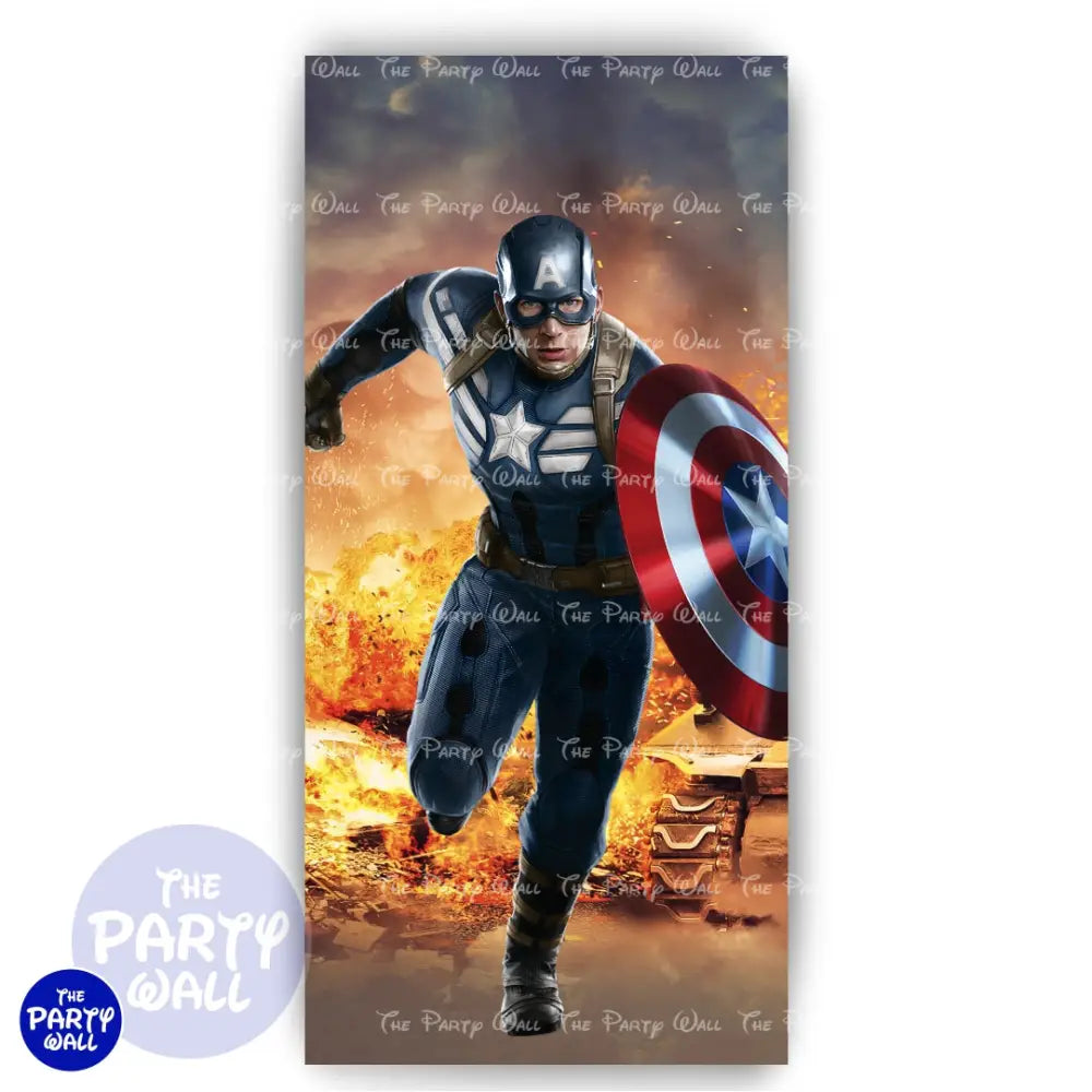 Capitán América - Funda para mampara de punta redonda o rectangular Mampara de punta redonda