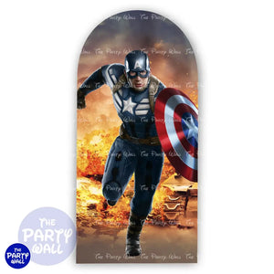Capitán América - Funda para mampara de punta redonda o rectangular Mampara de punta redonda