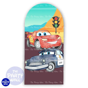 Cars - Funda para mampara de punta redonda o rectangular Mampara de punta redonda