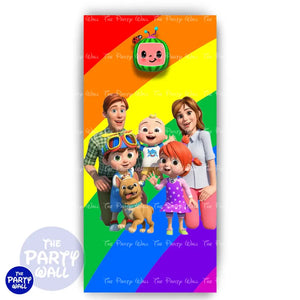 Cocomelon - Funda para mampara de punta redonda o rectangular Mampara de punta redonda