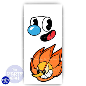 Cuphead - Funda para mampara de punta redonda o rectangular Mampara de punta redonda