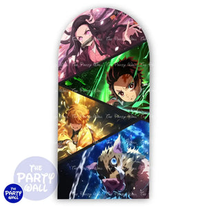 Demon Slayer - Funda para mampara de punta redonda o rectangular Mampara de punta redonda