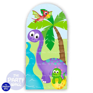 Dinosaurios Cute - Funda para mampara de punta redonda o rectangular Mampara de punta redonda