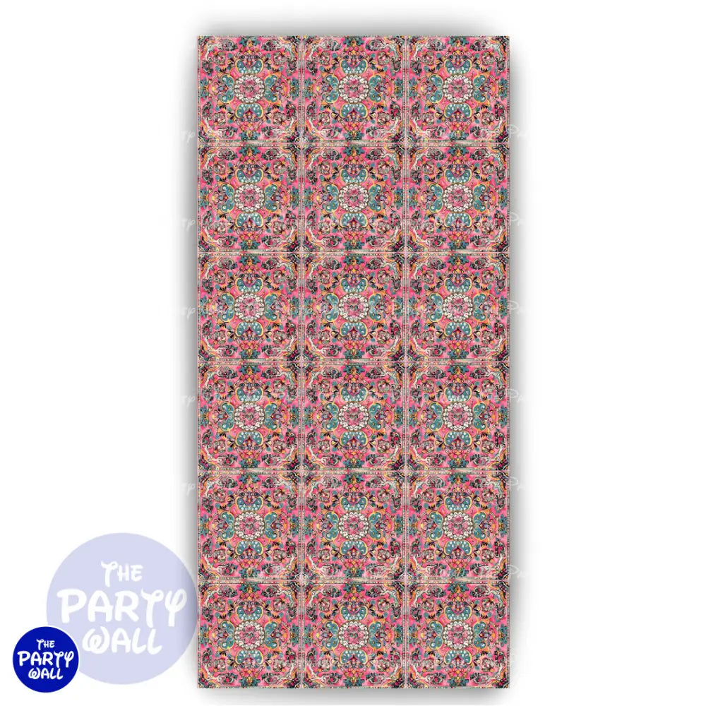 Floral Indio - Funda para mampara de punta redonda o rectangular - Mampara de punta redonda