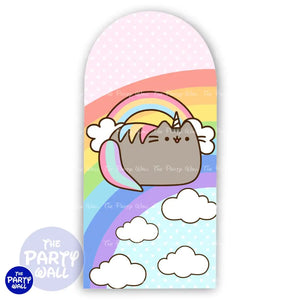 Gato Pusheen - Funda para mampara de punta redonda o rectangular Mampara de punta redonda