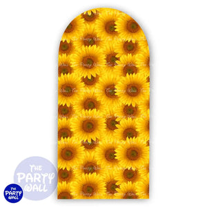 Girasoles - Funda para mampara de punta redonda o rectangular Mampara de punta redonda
