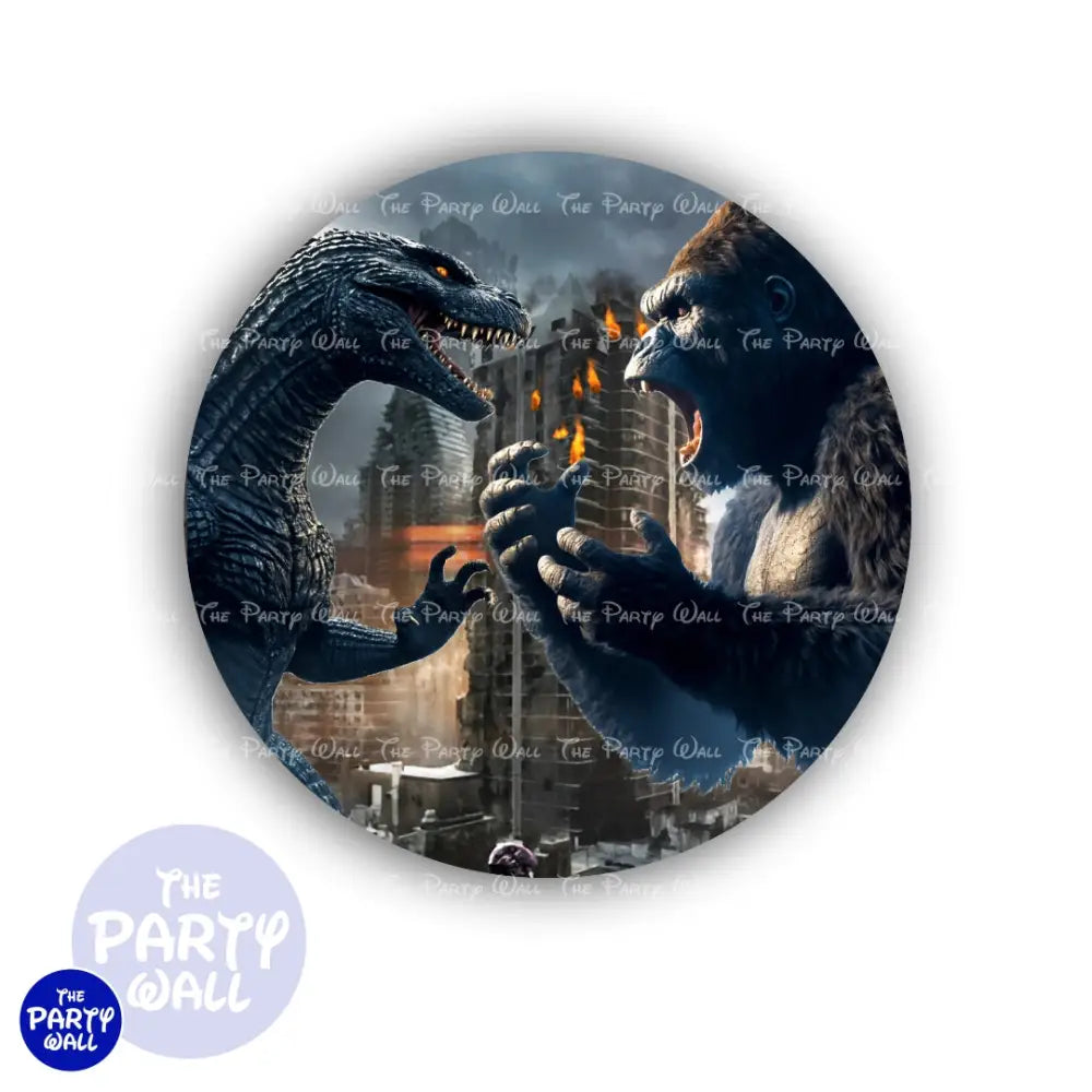 Godzilla vs. King Kong - Funda para mampara circular Circular