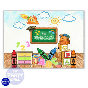 Graduación Kínder Garden - Funda para mampara cuadrada o rectangular - Cuadrado o Rectangular