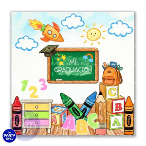 Graduación Kínder Garden - Funda para mampara cuadrada o rectangular - Cuadrado o Rectangular