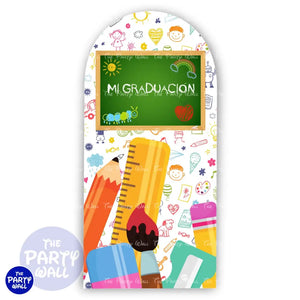 Graduación Kindergarten - Funda para mampara de punta redonda o rectangular Mampara de punta redonda