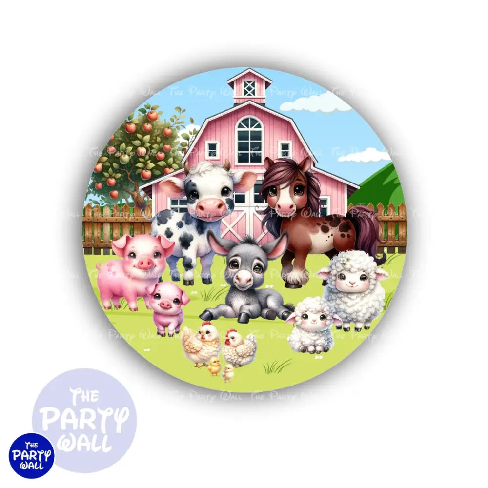 Granja Cute - Funda para mampara circular Circular