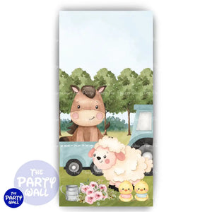 Granja Cute - Funda para mampara de punta redonda o rectangular Mampara de punta redonda
