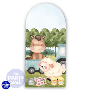 Granja Cute - Funda para mampara de punta redonda o rectangular Mampara de punta redonda