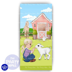 Granja Cute - Funda para mampara de punta redonda o rectangular Mampara de punta redonda