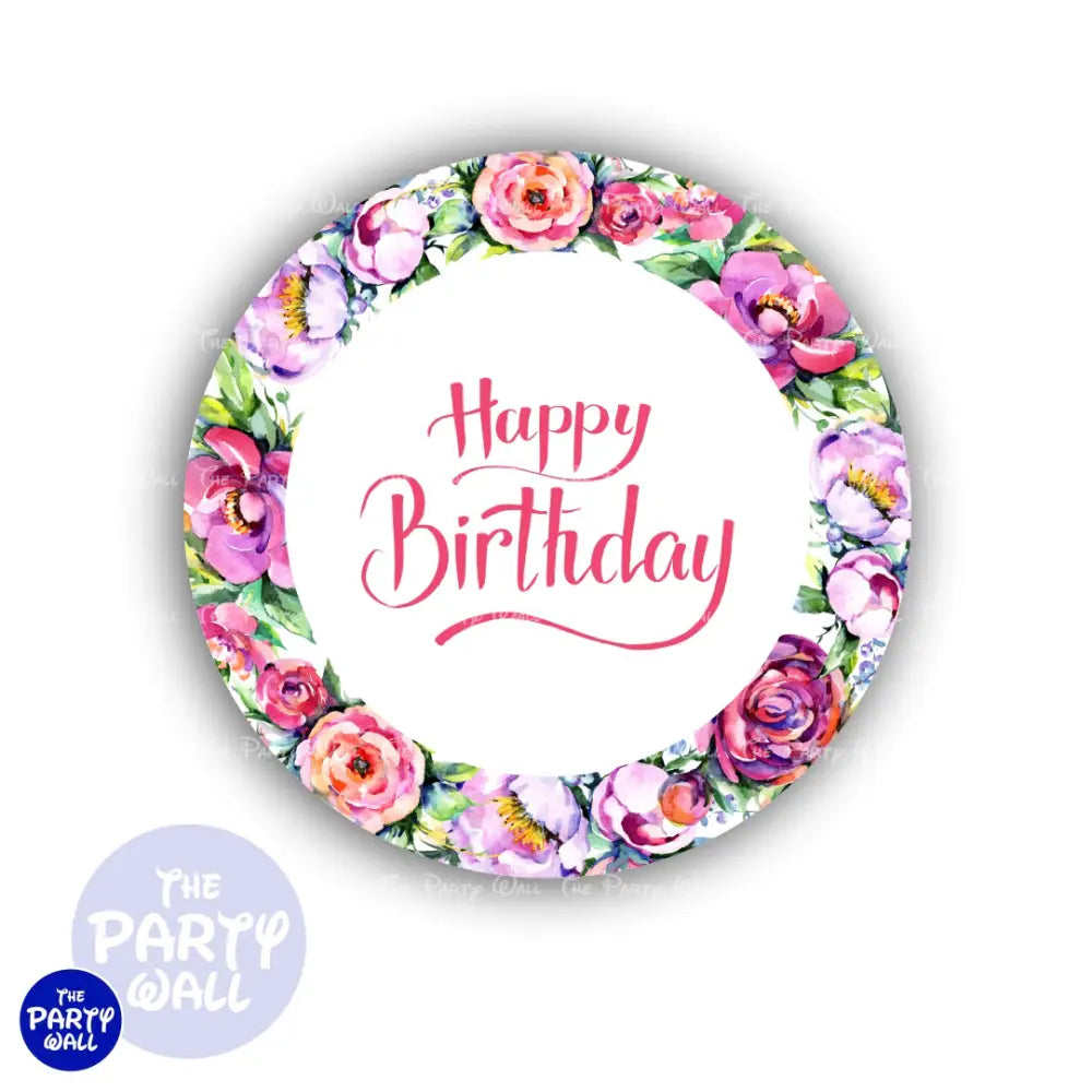 Happy Birthday - Funda para mampara circular Circular