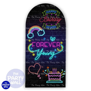 Happy Birthday - Funda para mampara de punta redonda o rectangular Mampara de punta redonda