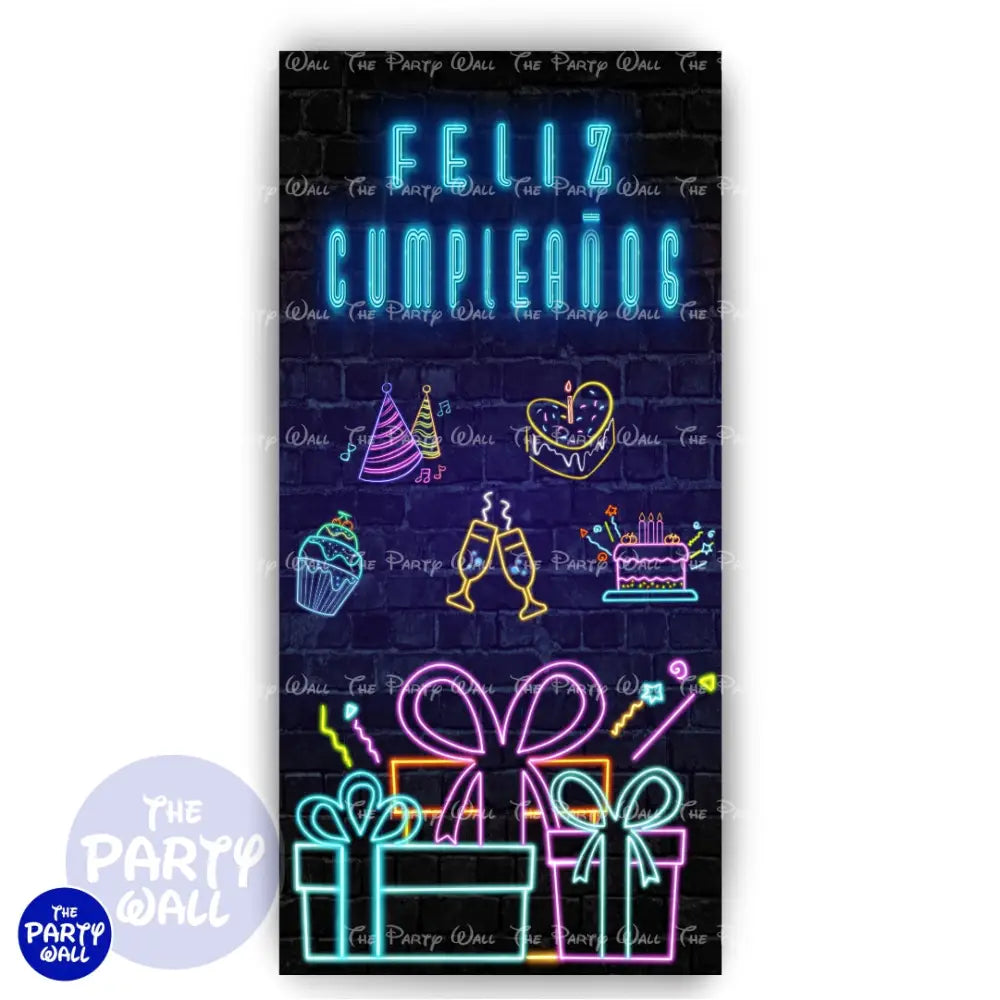 Happy Birthday - Funda para mampara de punta redonda o rectangular Mampara de punta redonda