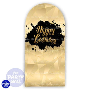 Happy Birthday - Funda para mampara de punta redonda o rectangular Mampara de punta redonda