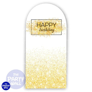 Happy Birthday - Funda para mampara de punta redonda o rectangular Mampara de punta redonda