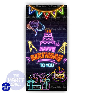 Happy Birthday - Funda para mampara de punta redonda o rectangular Mampara de punta redonda