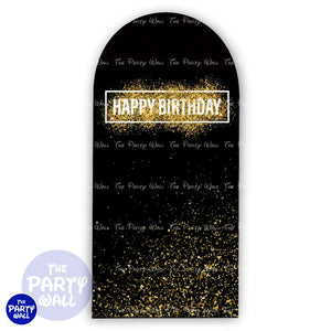 Happy Birthday - Funda para mampara de punta redonda o rectangular Mampara de punta redonda