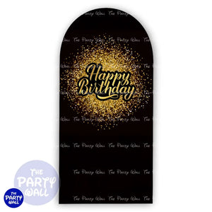 Happy Birthday - Funda para mampara de punta redonda o rectangular Mampara de punta redonda