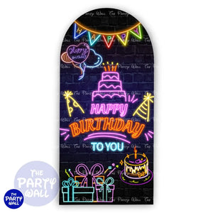 Happy Birthday - Funda para mampara de punta redonda o rectangular Mampara de punta redonda