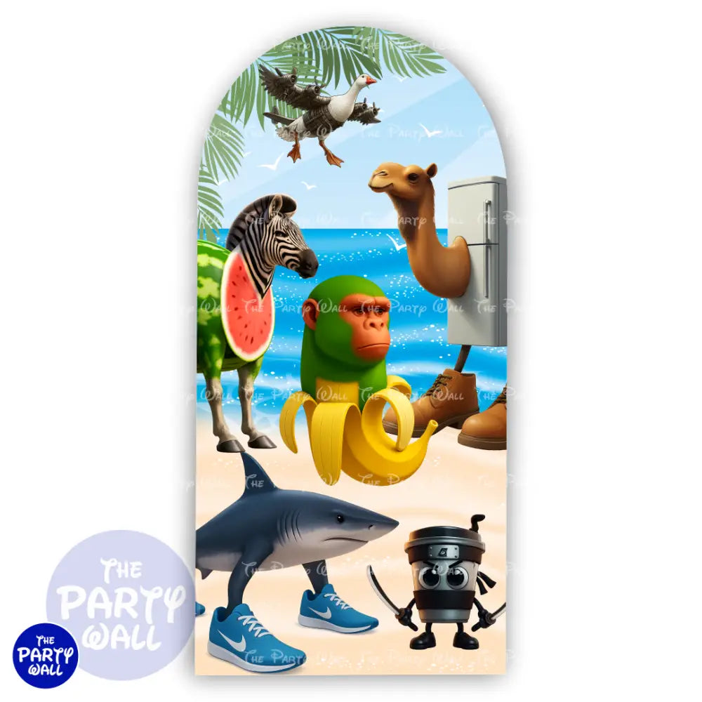 Italian Brainrot - Funda para mampara de punta redonda o rectangular Mampara de punta redonda