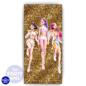 KPop Demon Hunters - Funda para mampara de punta redonda o rectangular - Mampara de punta redonda