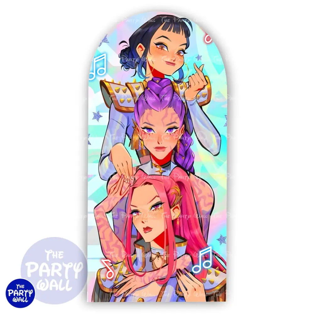 KPop Demon Hunters Funda para mampara de punta redonda o rectangular Mampara de punta redonda