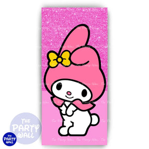 Kuromi y Melody - Funda para mampara de punta redonda o rectangular Mampara de punta redonda