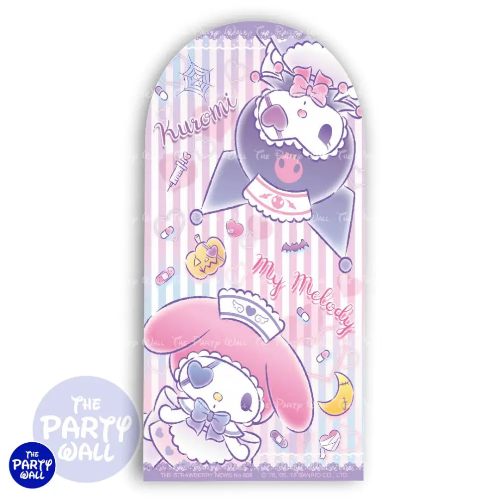 Kuromi y Melody - Funda para mampara de punta redonda o rectangular Mampara de punta redonda
