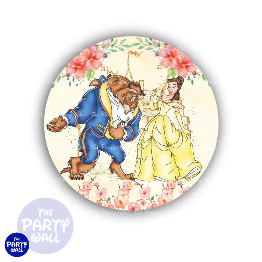 La Bella y la Bestia - Funda para mampara circular Circular