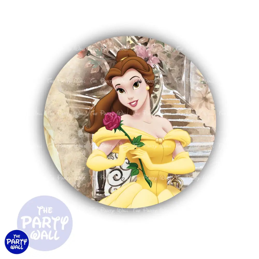 La Bella y la Bestia - Funda para mampara circular Circular