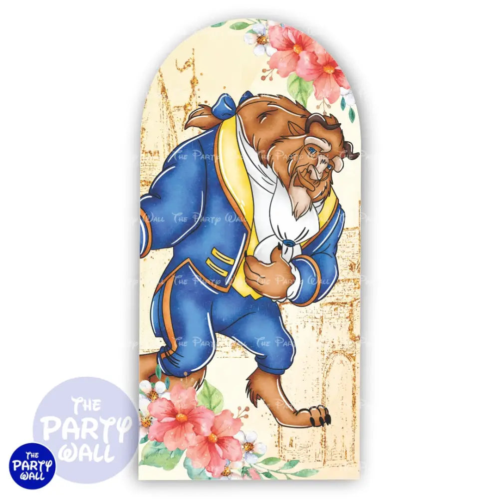 La Bella y la Bestia - Funda para mampara de punta redonda o rectangular Mampara de punta redonda