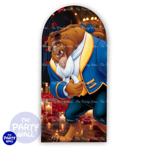 La Bella y la Bestia - Funda para mampara de punta redonda o rectangular Mampara de punta redonda